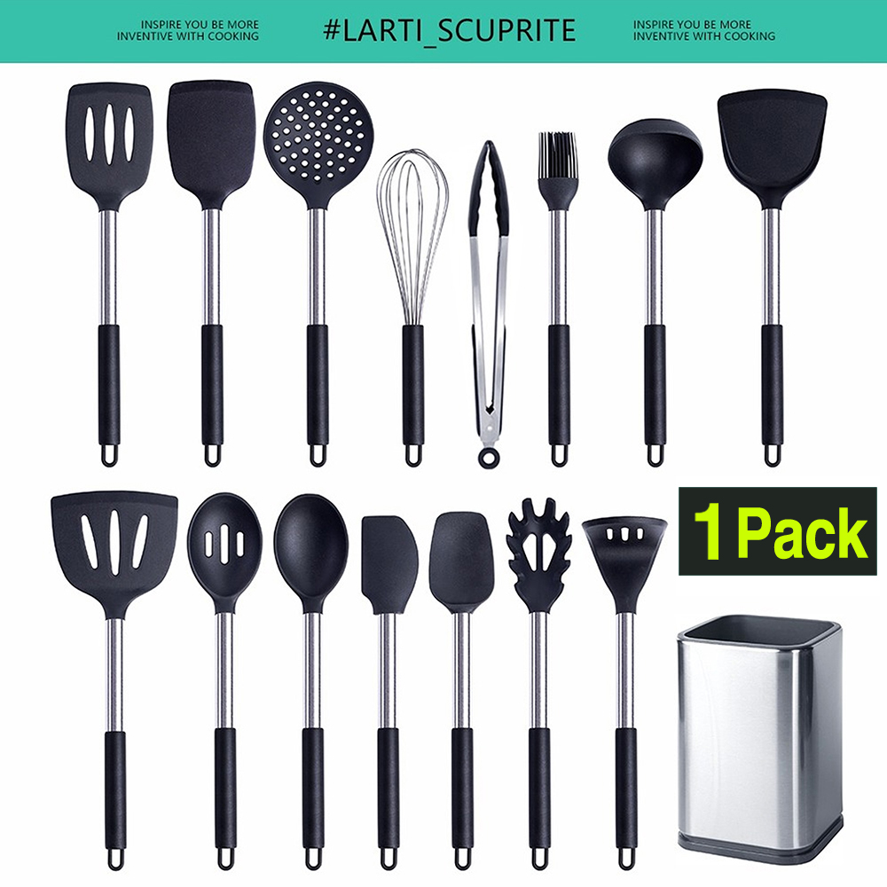 Hi Tech Kitchen Accessories - 1-حزمة أدوات المطبخ السيليكون أواني الطبخ