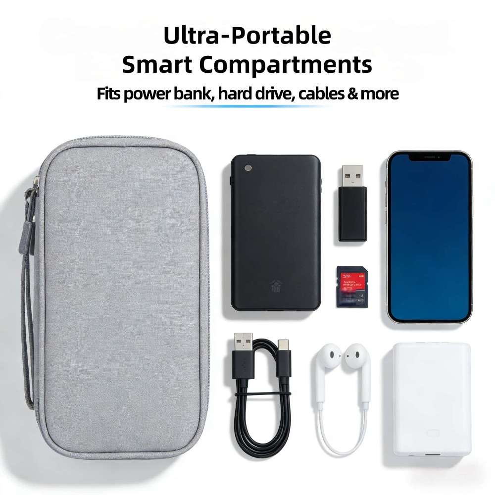 Tech Accessories Case - حقيبة تنظيم الإلكترونيات المحمولة المقاومة للماء