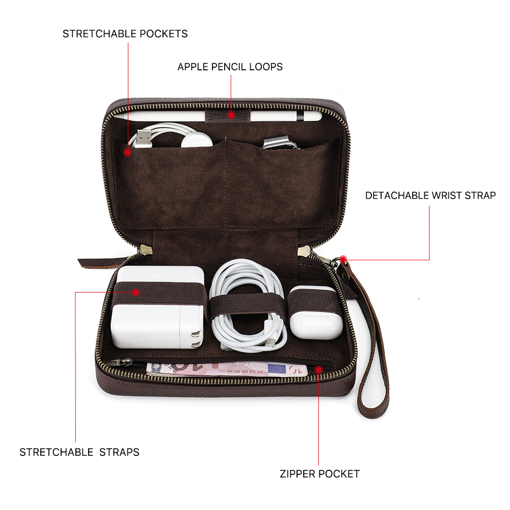 جلد طبيعي المحمولة USB كابل بي - مراجعة Tech Accessories Case وسعره